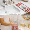 Red Chinoiserie Christmas Tree Kitchen Towels, Coquette Grandmillennial Bow Christmas Hand Towels for Bathroom, Preppy Red Bow Xmas Plaid Dish Tea Towel for Kitchen Decor, 16x24 Inch (Color 03)