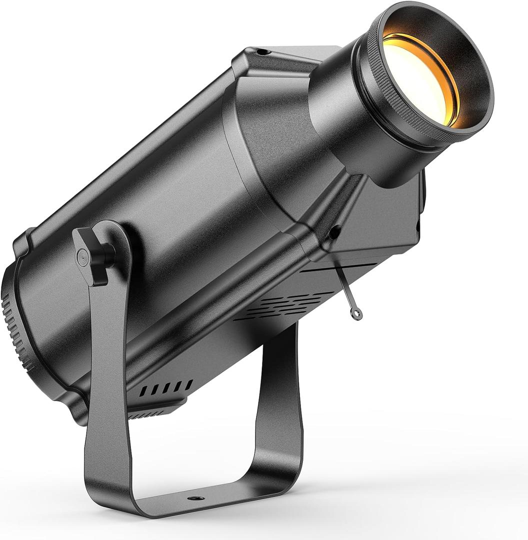 LEKO Profile Stage Spotlights, 100W Cool & Warm White COB Lights,3200K-5600K, Zoom Control & DMX512 Par Ellipsidal Lights, 6CH Manual Focus LED Spotlights for Show Stage Event, 1 Pack