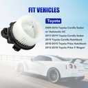 AC Blower Motor Fits for Toyota Prius Corolla 2009 2010 2011 2012 2013 2014 2015 2016 2017 HVAC Heater Blower Motor with Fan Replaces# 700249 8710302260