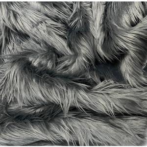 EOVEA Faux Fur Fabric by The Yard 60" Wide | 2.5" Long Pile Shaggy Mohair | Soft Fluffy Fake Fur for Fursuits, Cosplay, Costumes, Sewing, Crafts | Cruelty-Free Plush Fabric(Dark Grey, Half Yard)