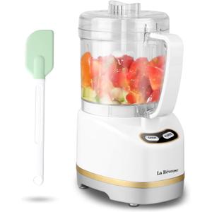 La Reveuse Electric Mini Food Processor Small Chopper 200 Watts 2-Cup Prep Bowl for Mincing Chopping Grinding Blending Pureeing (White)