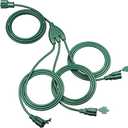 DEWENWILS 40 FT Total, Outdoor Extension Cord 1 to 3 Splitter for Lights, 3 Prong Outlets Plugs, Max 28ft End to End 16/3C SJTW Weatherproof Wire for Outdoor String Lights, ETL Listed