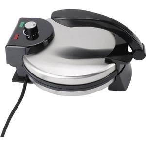 Electric Tortilla Maker, 10in Non Stick Pancake Maker with Knob Temperature Control and Stainless Steel Cover, for Home Kitchen Use