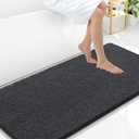 Arotive Bathroom Rugs 47x24, Extra Soft Absorbent Shaggy Chenille Bath Rugs, Machine Washable Rubber Backing Non-Slip Bath Mats for Bathroom Floor Tub and Shower, Home Decor Accessories, Dark Grey