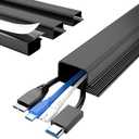 Delamu 4 Pack Cord Organizers for Desks, 62.8in Cable Organizer Cable Management Under Desk, Self Adhesive Wire Management Raceway, Desk Organizers and Accessories for Office&Home Organization, Black