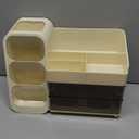 HBlife Makeup Organizer with Brush Holder for Vanity, Large Plastic Bathroom Countertop Organizer Skin Care Storage, Easy to Store Lipsticks, Nail Polishes, Perfumes, Eyeshadow Palettes, Beige