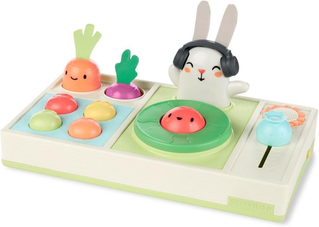 Skip Hop Baby Musical DJ Set Toy with Lights, Songs, Sound Effects, and Soft Textures, Farmstand Let The Beet Drop DJ Set (Medium)