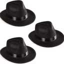 Funny Party Hats Black Gangster Hat - Black Fedora Hats - Costume Hats - Costume Accessories