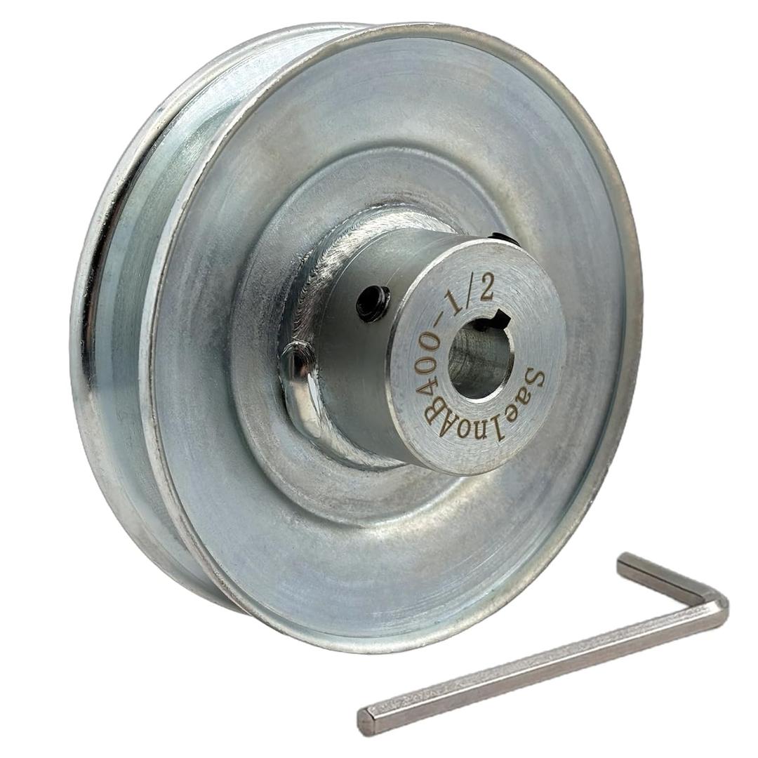 AB400-1/2 Single Groove Web Sheaves, v Belt Pulley 4" OD 1/2" bore,Motor Pulley Carbon Steel for A B 5L 4L V-Belts
