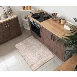 Keen Home Design 2x3 Rug - Machine Washable Entry Rug with Non-Slip Backing, Ideal for Enteryway, Kitchen, Bathroom, Laundry Room - Vintage, Easy Clean, Durable, Low Pile Rug - (2' x 3') (Dark Beige)
