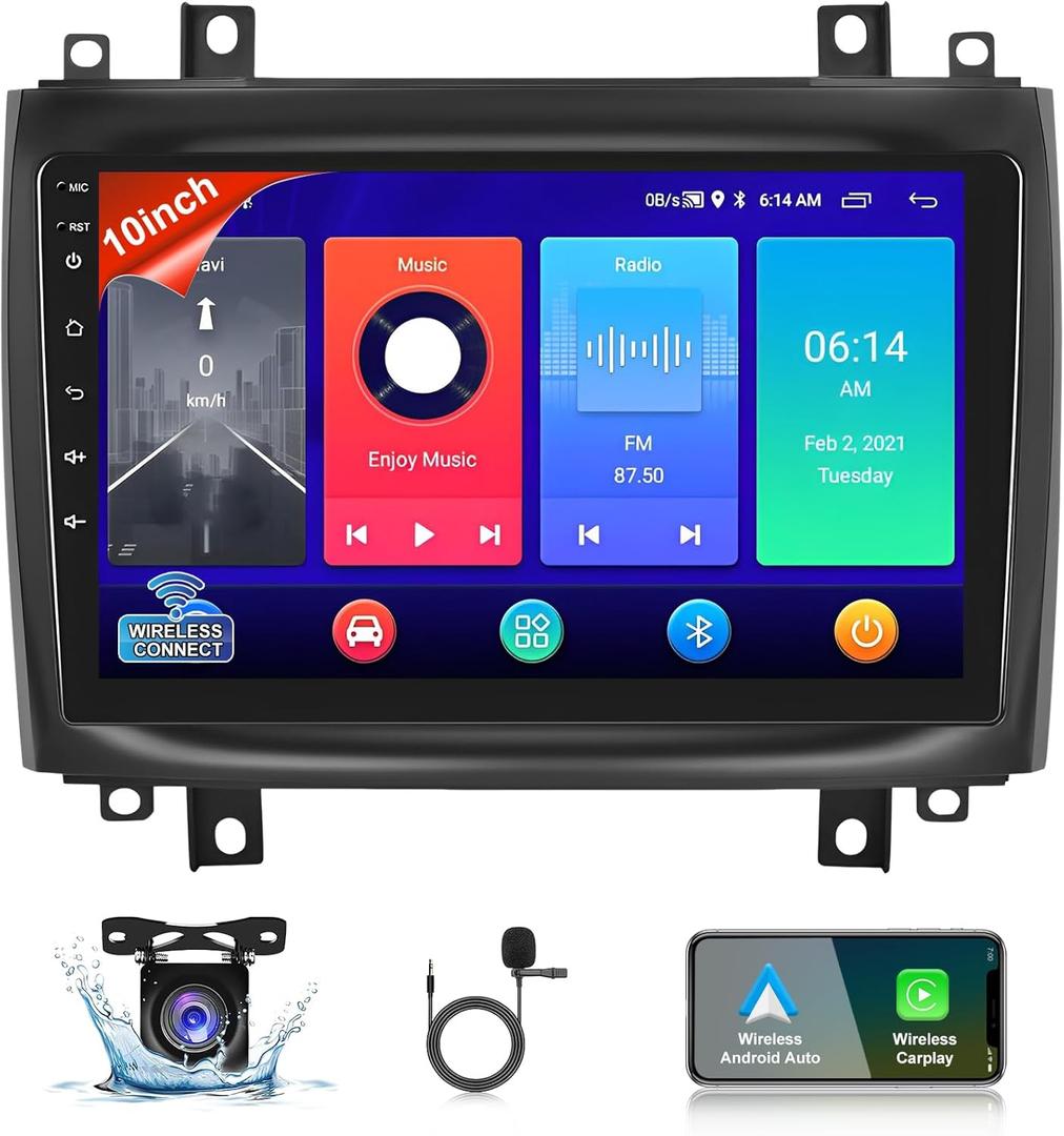 Android 13 Car Stereo Radio for Cadillac CTS 2003-2007, for Cadillac SRX 2004-2008, 10 inch HD Touchscreen Car Radio Stereo with CarPlay Android Auto, Support GPS Navi Bluetooth SWC WiFi FM Camera DSP