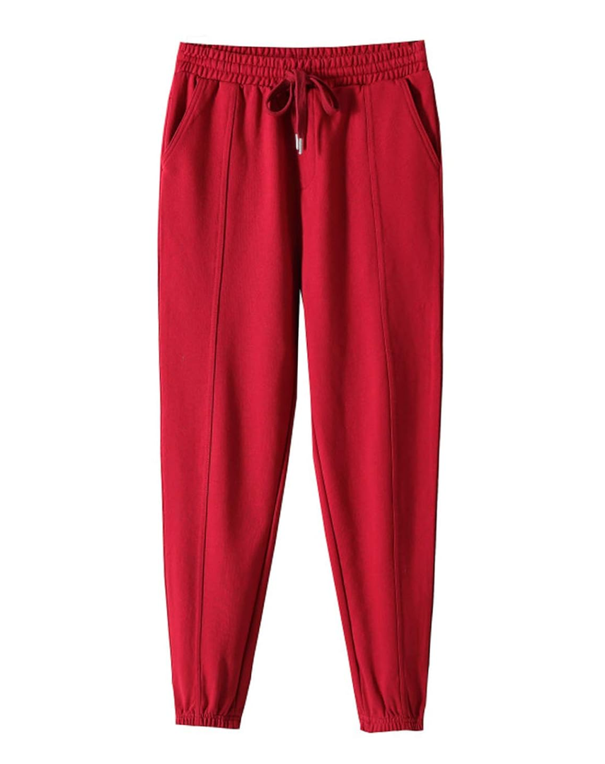 ZGZZ7 Women's Casual Athletic Joggers Pants Cropped Cotton Running Active Sweatpants with Drawstring L