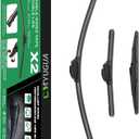 Double Sided Rubber Strips windshield wipers, Replace for 2013-2018 Santa Fe/2013-2019 Santa Fe XL,Wiper Blades Replacement-26"/14"/13" (Set of 3) U/J HOOK,Will Last 2x As Long