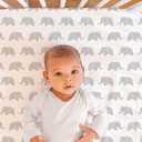 The Peanutshell 3 Piece Baby Crib Bedding Set for Boys & Girls - Newborn, Infant & Toddler Nursery Bed Set Decor with Fitted Crib Sheet, Dust Ruffle Comforter - Elephant Walk