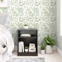Timeet Peel and Stick Wallpaper Green Floral Wall Paper for Bedroom Removable Self Adhesive Elegant Contact Paper Decor 17In  197In