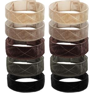 WILLBOND 10 Pieces Velvet Wig Grip Band Flexible Velvet Wigs Headband Non Slip Adjustable Grip Headband for Women Men