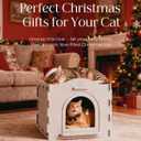 Apasiri Indoor Cat Houses for Indoor Cats, Warm Insulated Covered Cat Cave for Indoor Cats House, Strong Scratch-Resistant Capacity, Sturdy Fiber, Compatible with Heating Pads, Cat (Beige1)