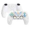 PlayVital Magic Wings Protective Silicone Cover Skin for ps5 Controller  Soft Anti-Slip Grip Protector Case for ps5 Controller with Thumbstick Caps & Stickers, Charging Station Compatible - White