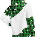 2 x TMSD Women's Mardi Gras St.Patrick's Day Long Sleeve Hoodie with Pocket (Hoodie | Peace & Love)