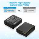 2 Pack DMW-BLG10 Battery 1500mAh and Dual USB Charger for Panasonic DC-G100, DC-ZS80, DC-GX9, DC-LX100 II, DC-ZS200, DC-ZS70, DMC-GX80, DMC-GX85, DMC-ZS60, DMC-ZS100, DMC-GF6, DMC-GX7K, DMC-LX100K
