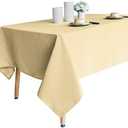 Obstal 210GSM Rectangle Table Cloth, Water Resistance Microfiber Tablecloth, Decorative Fabric Table Cover for Outdoor and Indoor Use (Champagne, 60 x 102 Inch)