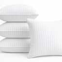 Oubonun 18 x 18 Throw Pillow Inserts, Firm and Fluffy Decorative Square Pillows for Couch Bed Sofa with Soft Cotton Cover White Cushion with Down Alternative Pack of 4