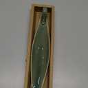 9" Length Incense Stick Holder with 3 Holes, White Porcelain Incense Tray Ash Cather for Spa, Meditation Room, Yoga, Home, Office (Green)