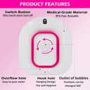 Electric Sitz Bath, Sitz Bath for Hemorrhoids, Sitz Bath for Postpartum Care, Toilet Seat Basin for Women, Yoni Hip Bath Pan, Sits Bath Soak Salts Bowl, Vaginal Wash Tub, Foldable, Pink
