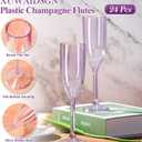 XUWAIDSGN 24 Pcs Reusable Champagne Flutes Plastic Wine Glasses Bulk Vintage Champagne Flutes Mimosa Bar Glasses Stemmed Drinking Cups 5.4OZ for Christmas Birthday Wedding Bride