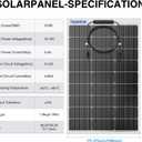 100W 12V Flexible Solar Panel 9BB Monocrystalline Cell 12 Volt Semi-Flexible for Marine RV Trailer Boat Cabin Van Car Uneven Surfaces 12V Battery Charge