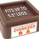 DEDU Oversized Bed Risers Heavy Duty Stackable 8 Pack, Furniture Risers for Sofas 2 Inch or 4 Inch Supports Up to 11000 Lbs, Square Bed Raising Blocks Fits 5.5 Inch Wide Desk or Couch (Tobacco)