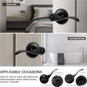 Privacy Door Lever Heavy Duty, 4 Pack Matte Black Left/Right Door Handles Reversible Wave Style Keyless Handing Lever, Bathroom and Rooms Privacy Door Lock
