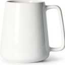 Smilatte 24 OZ Large Coffee Mug, Nice Ceramic Boss Tea Cup with Big Handle for Dad Men Women, Unique Style For Any Kitchen, White