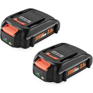 Powilling 2-Pack 3.5Ah 20V Lithium Battery Replacement for Worx 20V Power Share, for Worx Yard, Leaf Blower & Trimming Tools, Compatible with WA3525 WA3575 WA3520