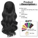 Half Wig 24 Inches Long Wavy Blonde Wig Clip in Half Head Synthetic Fibers Wigs Hair Extensions for Women Quick Weave Self Styled in 60 Seconds Half Wigs