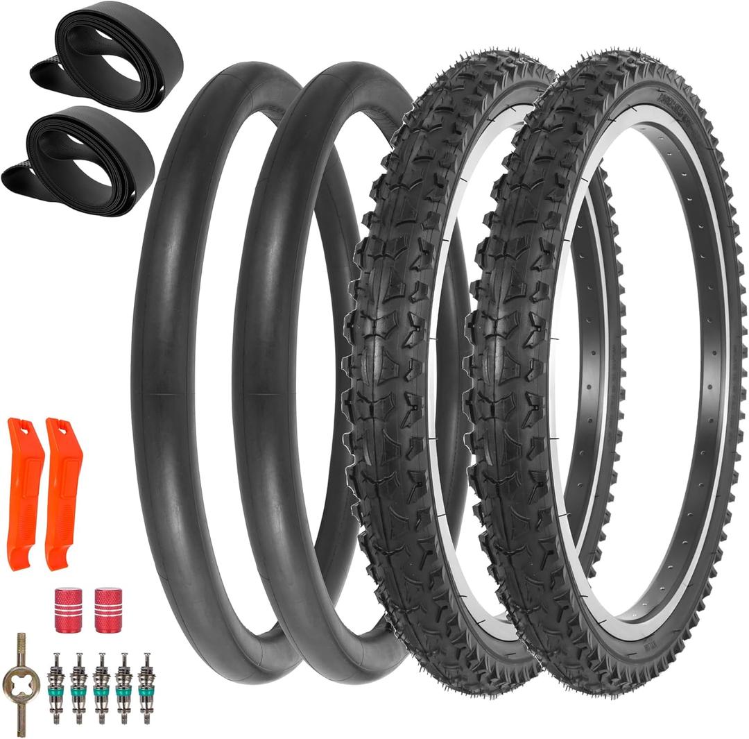 20x2.125/54-406 Kids Bike Tire, 20 Inch Foldable Bike Tire and Tube Set for Kids, Road, Commuter Bikes/Mountain Bike, Beach Cruiser - Road/Off Road Tread
