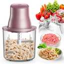 2-in-1 Electric Chicken Shredder & Food Chopper with 250W Copper Motor, 1.5L Bowl & Bi-Level Blades, 3 Second Chicken Breast Shredder Tool for Nuts, Meat, Onion, Garlic, Baby Food
