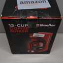 MUELLER HOME 12-Cup Red Coffee Maker - Perfect for Home or Office, Borosilicate Carafe, Auto-Off, Reusable Filter, Anti-Drip, Keep-Warm Function, Clear Water Level Window, Red Kitchen Accessories