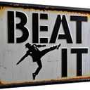 Funny Vintage Metal Signs "Beat It 12x8in for Bar Kitchen Decor