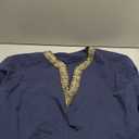 Gafeng Mens Medieval Costume Renaissance Pirate Halloween Viking Tunic Knight Cosplay Warrior LARP Shirts (Large, Navy Blue)