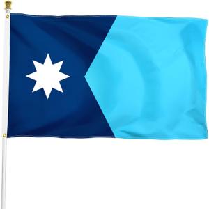 10 x XIFAN New Minnesota State Flag 3x5 ft, New MN Flags for Outside with Durable Polyester/Vibrant Print/Brass Grommets for Indoor Outdoor Decoration