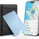 MFi Certified Wallet Tracker Card for Apple Find My, Ultra Slim Rechargeable & IP68 Waterproof Item Finder Locator Tag to Find Lost Wallets, Keys, Luggage (Blue, 1 Pack)