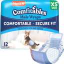 Hartz Comfitables Disposable Male Dog Wraps with Stretchy Waistband, Extra Small 12 Count