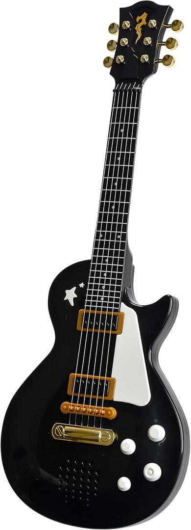 Simba Kids Electric Guitar 22 in. with Real Metal Strings, Black Rock Guitar for Kids Ages 4+