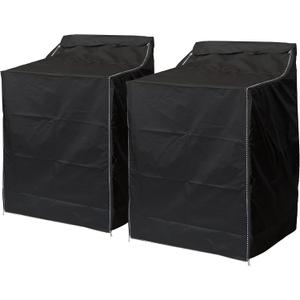 BlueStars 2PCS Washing Machine Covers For Top-load and Front-load Washer/Dryer - Premium Outdoor Protection For Most Washer Dryer Cover - W29x D28x H43 (Black)