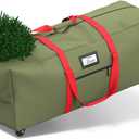 Mrrihand Christmas Tree Storage Bag, Large Artificial Anti-Tear Heavy-Duty 600D Oxford Cloth Xmax Christmas Tree Storage Box with Rolling Wheels, Christmas Tree Storage Container (Army Green&Red, 9Ft)