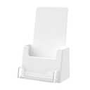 Wenqik Acrylic Brochure Holder with Business Card 4.1 Inch Rack Card Holder Pamphlet Display Stand Organizer for Menu Flyer Magazine Office Booklets (16 Pcs)
