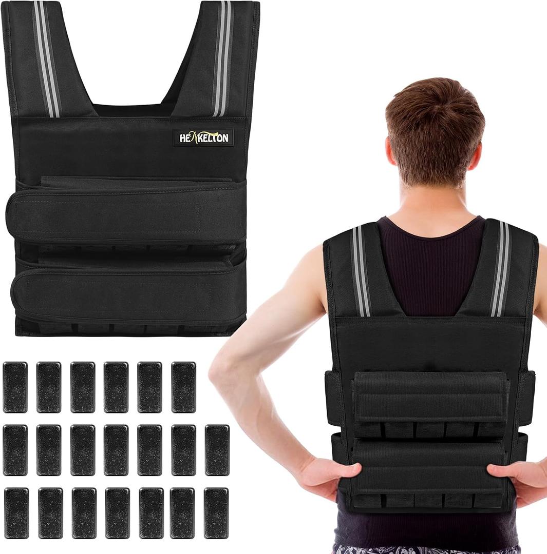 Adjustable Weighted Vest for Men Women with Removable Iron Weights, 24lbs/40lbs Body Weight Vests Adjustable for Running, Training Workout, Jogging, Walking (Black)