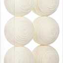 Briful 3.94'' White Christmas Ornament Balls, 6PCS Large Decorative Yarn Balls Xmas Tree Hanging Ornaments with Strings for Holiday Party Christmas Table Vase Decor