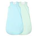 Supersoft Rayon Made from Bamboo Sleep Sack 12-18 Months 1.0 Tog Toddler Sleep Sack Baby Wearable Blanket with 2-Way Zipper Unisex Sleeping Bag for Babies All-year-around (2 Pack) Green & Blue